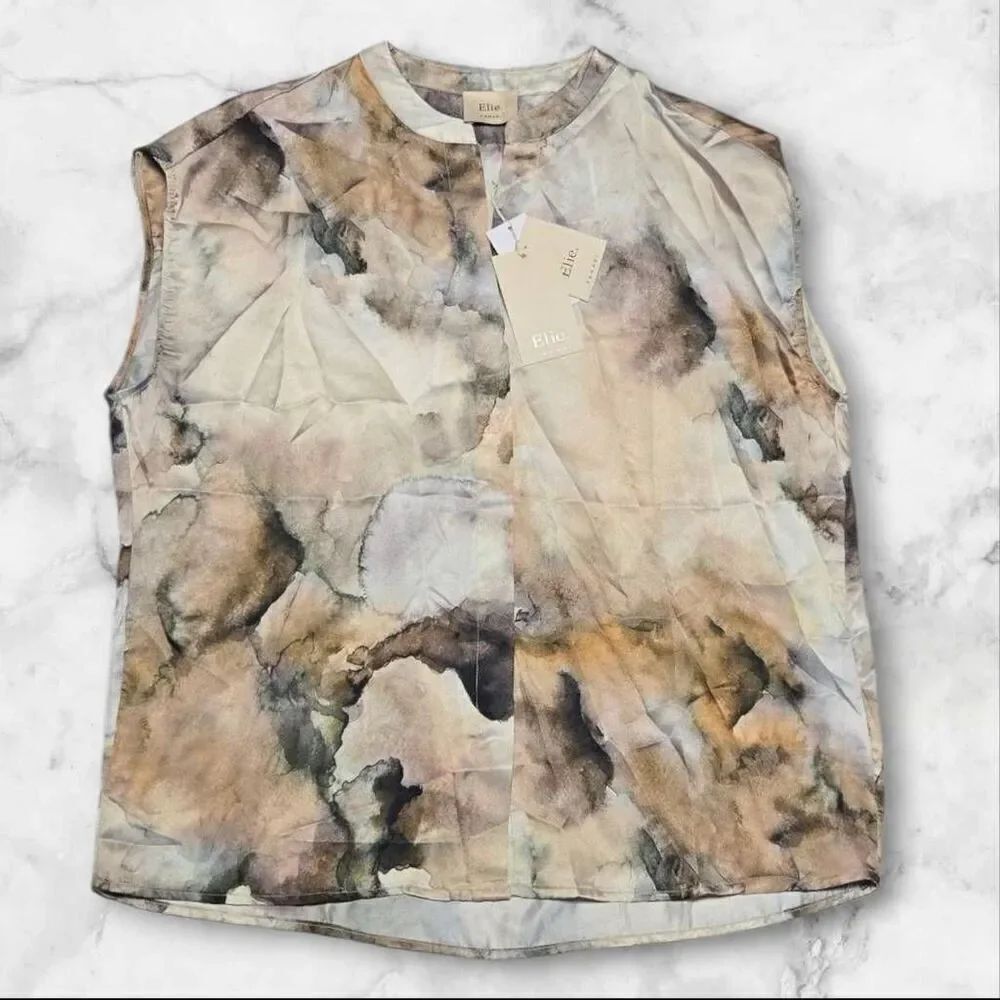 Elie Tahari Size Medium Floral Tank Top
